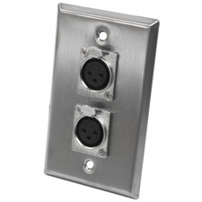 Seismic Audio - Stainless Steel Wall Plate - Dual XLR Female Connectors