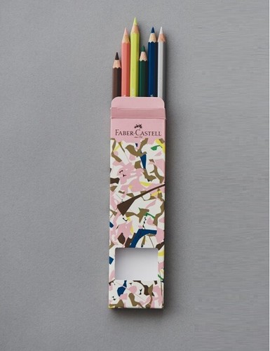 Faber-Castell ~ min? perhonen Colored Pencils Set of 6 Surplus Pink JAPAN NEW - Picture 6 of 12