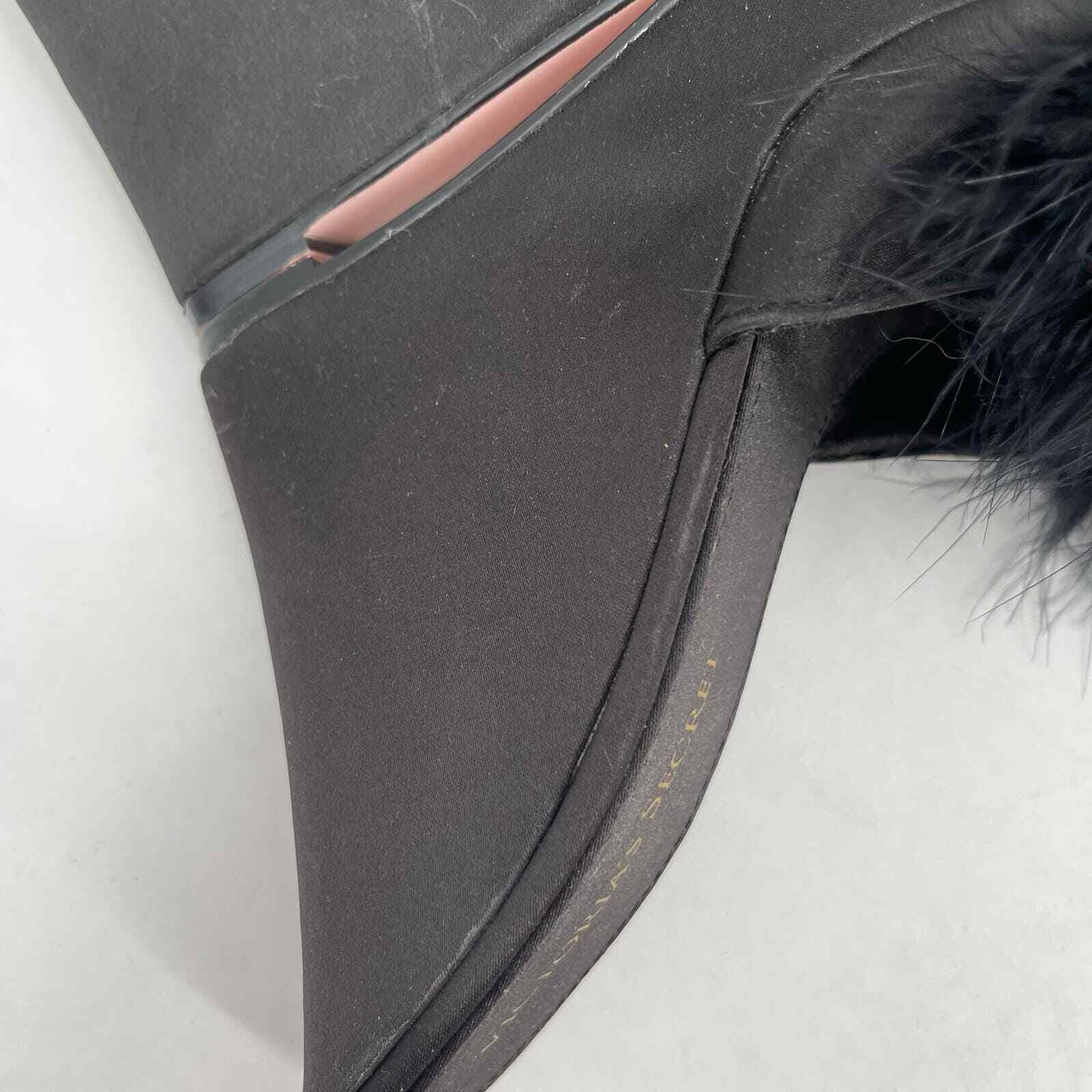 VICTORIAS SECRET Heels Size 8 Wedge Feather Black… - image 7