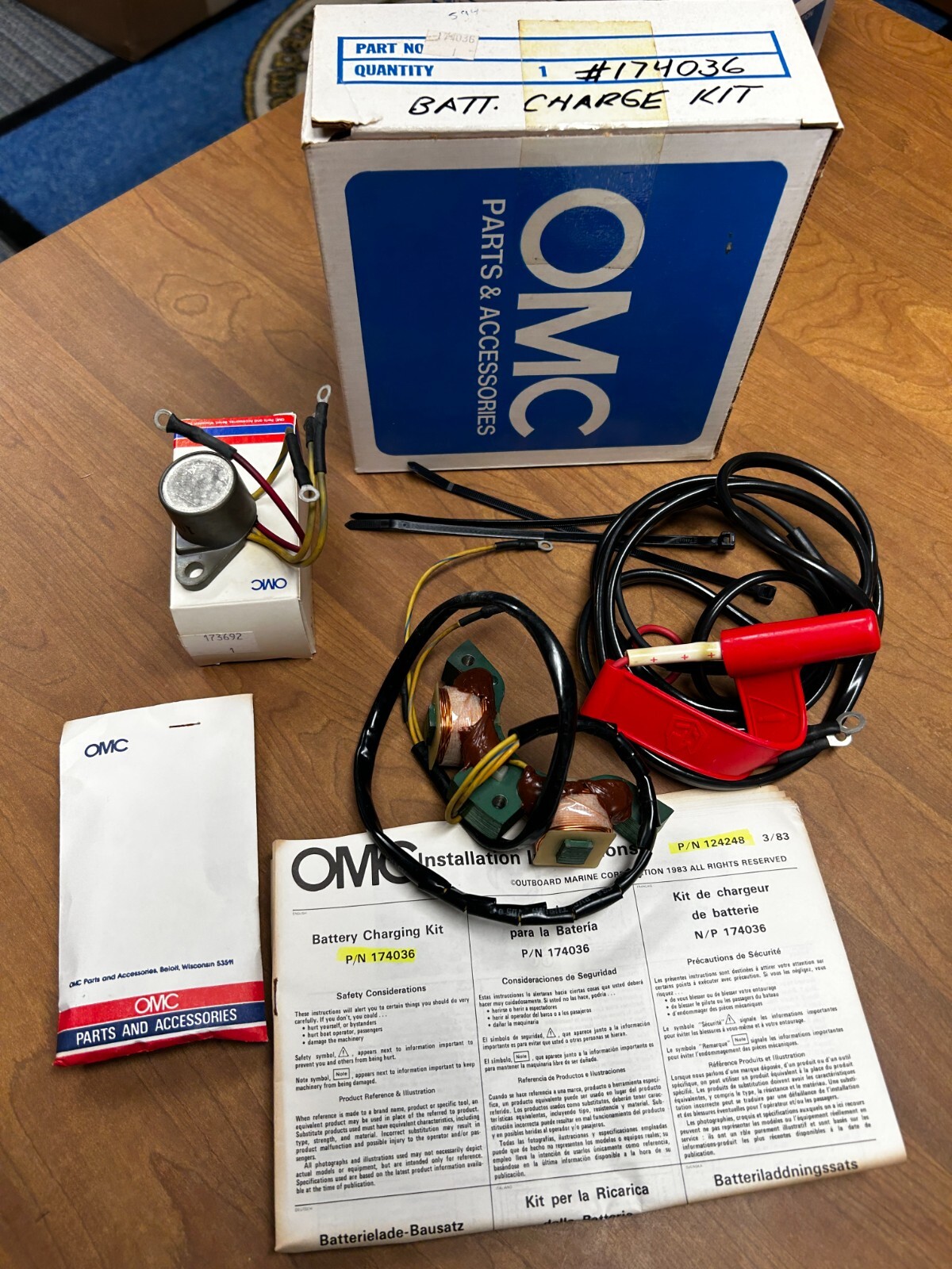 NOS OEM EVINRUDE JOHNSON OMC BATTERY CHARGING KIT PN 0174036 174036 eBay