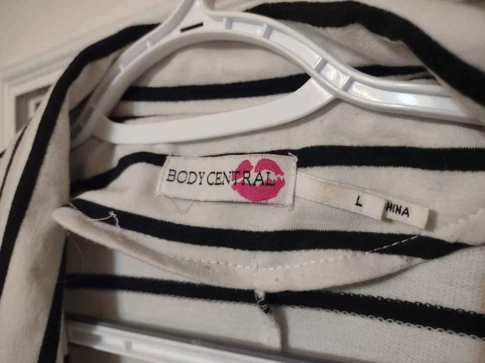 Body Central Striped Blazer Button White/Black Blazer Coat Size S Foto 2 de 2