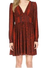Michael Kors Dress SNAKE PRINT  Crimson 3x New