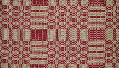 SALE! Primitive Colonial RED QUEEN COVERLET Bedspread Cover - Image 2 of 2