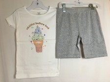 New Carter's Girls Ice Cream Pajama Set Snug fit Short Sleeve Shorts many size