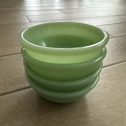 Vintage FIRE-KING JADEITE Backstamp Chili cereal Soup BOWL  5”set of 4