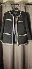 NWT J.Crew Longer Tweed Lady Jacket Black White Contrast Trim Size 8 New
