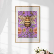 William Morris Bee Poster Vintage Insect Floral Print Wall Art Rustic Home Decor