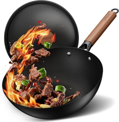 Sanho Wokpfanne mit Deckel 30 cm/3,8 L, Kein Einbrennen, 0 chemische Beschich...