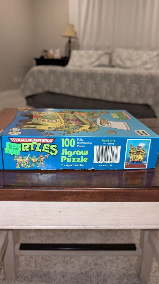 Vtg 1990 Teenage mutant Ninja Turtles Pizza 100 Piece Puzzle Rose Art New Sealed - Image 3 of 4