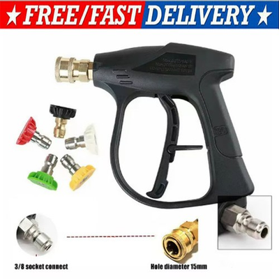 #ad 1 4quot; High Pressure Washer Gun 4000 PSI Car Wash Foam Spray Short Wand w 5 Nozzle $53.64