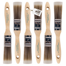 6PK 1"Flat House Wall,Trim Paint Brush Set Home Exterior or Interior Brushes