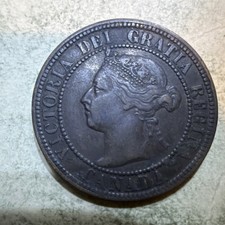 Canada 1896 Large Cent Victoria Bronze Coin BN Circulated Uncertified Victorian