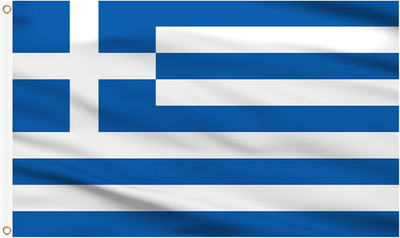 Greece Flag 3X5 Ft, Large Greek National Flags for outside - Double Side with Br