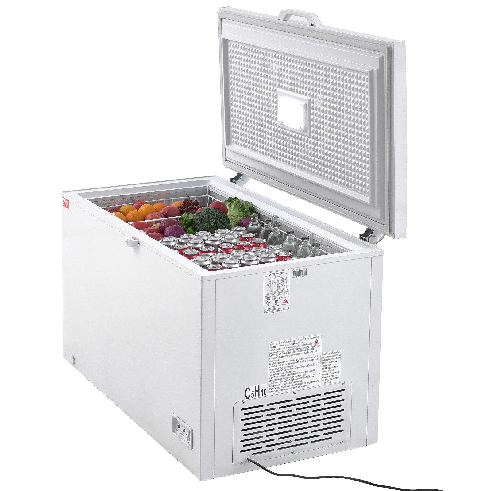 VEVOR Chest Freezer 12.8 cu.ft / 345 L Large Deep Freezer & 4 Removable Baskets