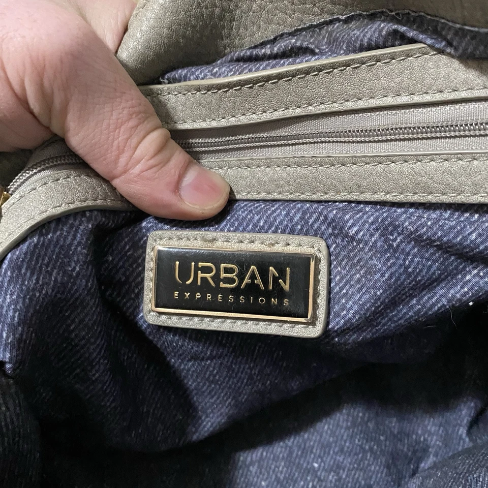 Bolso Hobo Bandolera Grande Urban Expressions Gris  Foto 4 de 4