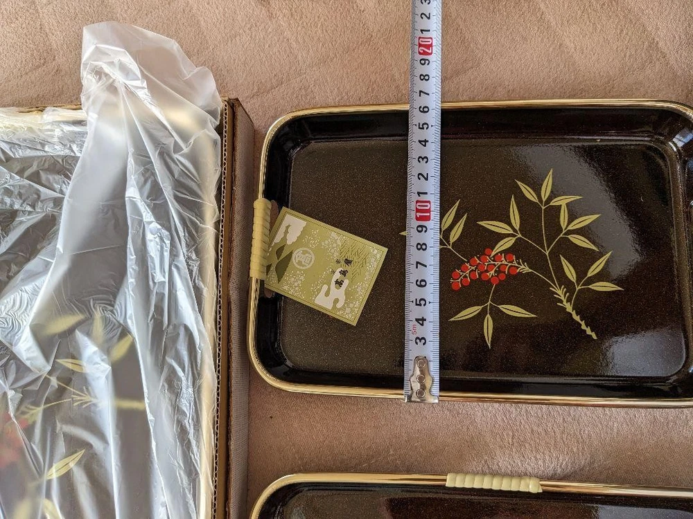 Jubako Bento Box Japanese Showa Retro Lacquer Tray Set of 3