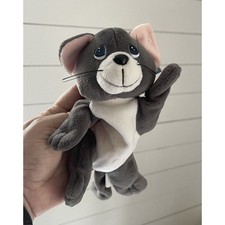 Precious Moments Cat Plush 8" Jacob 1999 Retired Bean Bag Plush Gray With Tags