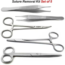 Surgical Suture Removal Kit Adson Kocher Tweezers Mayo Hegar Forceps Mosquito CE