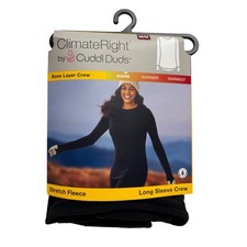 ClimateRight by Cuddl Duds Womens Medium Black Stretch Fleece Base Layer