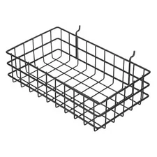 Marlin Steel Wire Products 923-01 Rectangular Storage Basket, Steel, Black