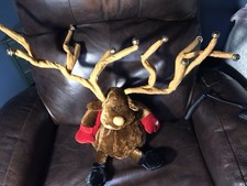 Dan Dee Animated Singing Dancing Christmas Reindeer Plush Jingle Bell Rock Works
