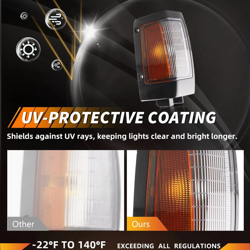 2X Luz de señalización lateral de esquina de estacionamiento negra para camioneta Nissan D21 1990-1997 Foto 2 de 4