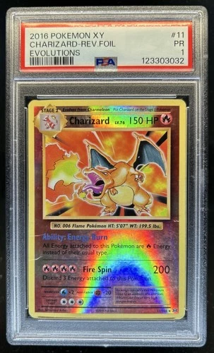 2016 Pokemon XY Evolutions Charizard Reverse Holo #11/108 PSA 1