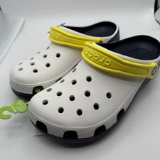 Crocs Classic Retro Sport Clog White And Navy Unisex Shoes Size Mens 8 Women 10