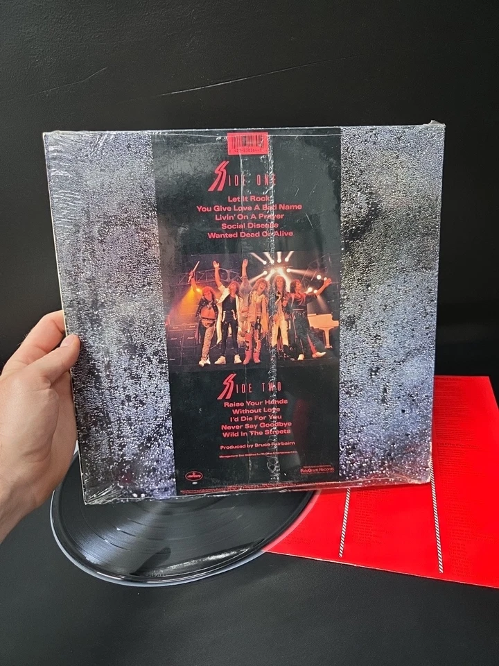 Bon Jovi Slippery When Wet Lp Vinyl Lp Vinyl 1986 1st Press Shrink/Hype/Insert Foto 4 de 4