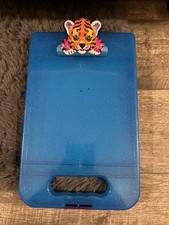 Lisa Frank Clip Board Storage Desk Tiger Clip Blue Glitter