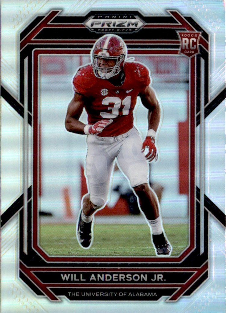 Will Anderson Jr. 2023 Panini Prizm Draft Picks Silver Prizms RC #162 Alabama