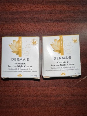 2x Derma-E Vitamin C Intense Night Cream 2 oz. Hyaluronic Niacinamide Acid