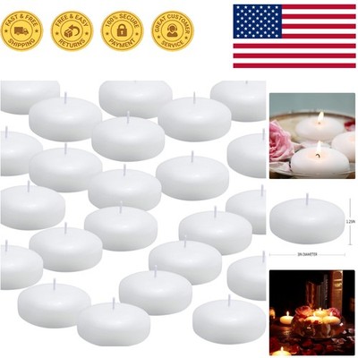 Set of 36 White Dripless Floating Candles - 3 Inch for Home & Event Decoration