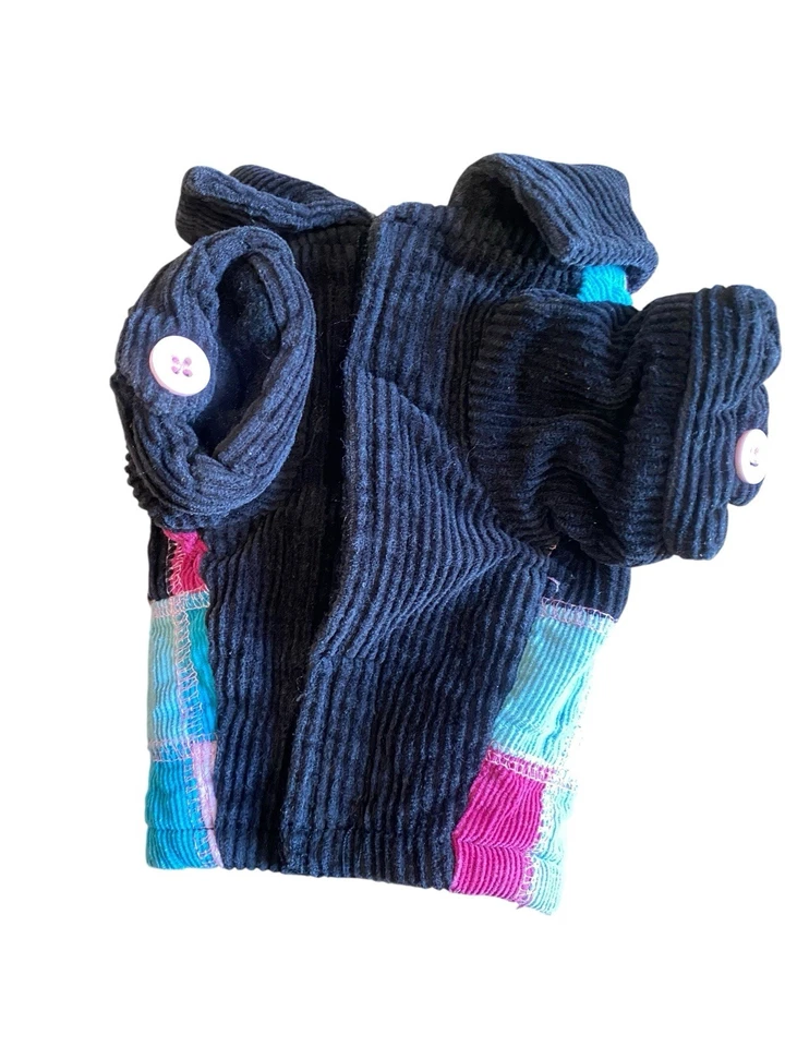 XS sm Perro Chaqueta Pana Azul Rosa Cuadros Raza Pequeña Dickens Armario Petco Foto 4 de 4