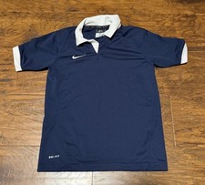 Nike Dri-Fit Youth Small Polo Navy Shirt Short Sleeve