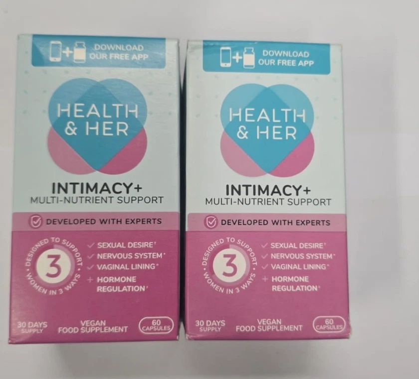 HEALTH PLUS 2 x Health and Her Intimacy+ Support Supplement 60 Capsules EXP 03/26