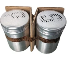 Vintage Aluminum Salt Pepper Shakers NEW