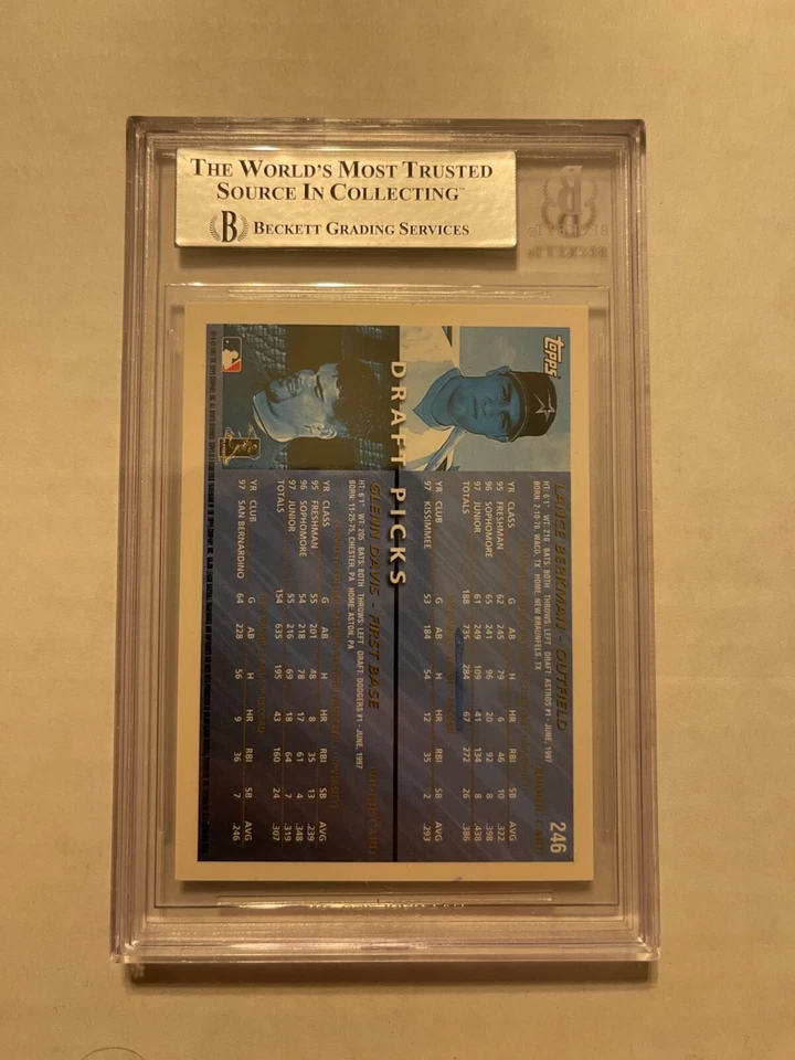 LANCE BERKMAN AUTO BECKETT AUTHENTICATED 1998 TOPPS HOUSTON ASTROS - Image 2 of 2