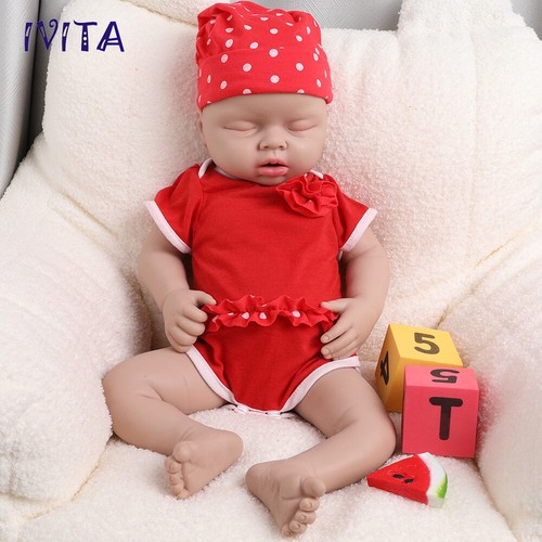 Muñeca renacida de cuerpo completo IVITA 20"" hecha a mano bebé dormida realista regalos de Navidad - Imagen 5 de 12