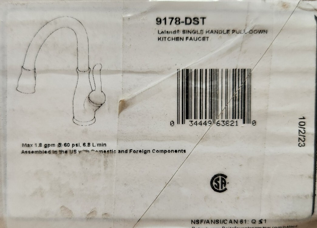 Delta 9178-DST Leland Pull-Down Kitchen Faucet, Chrome