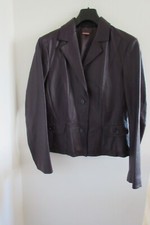 Savoir Women’s Burgundy Leather Fitted Jacket Size 12