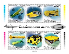 Underwater Drones MNH Stamps 2023 Niger M/S