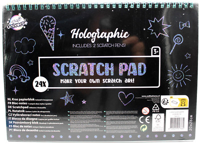 Kratzbuch Magische Holographische Kratz Bilder 24 Blatt Din A4 Scratch Book