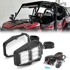 WEISEN Side Rear View Mirrors w/ Lights for Polaris RZR S900 XP 1000 CAN-AM X3