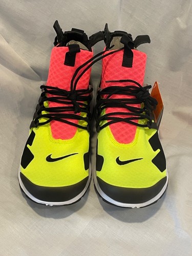 Nike Air Presto Mid x Acronym Mens Large White Hot Lava Volt 844672 100 - Picture 2 of 7