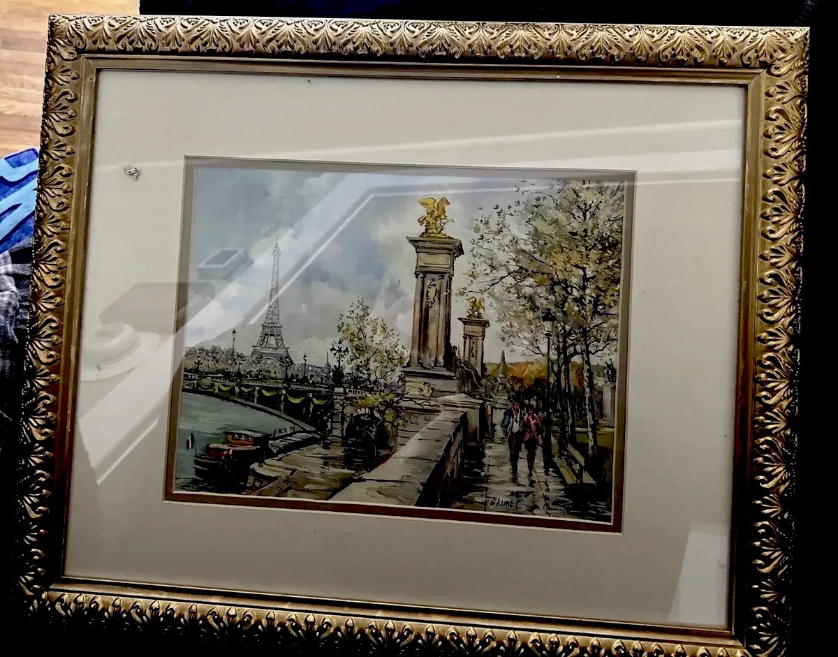 モーリス・ルジャンドル　ミニプリント　「パリ、アレクサンドル3世橋、雨の降る中」 Maurice Legendre 