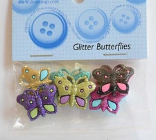 Glitter Butterflies / Dress It Up  / FLAT-BACK Craft Embellishments