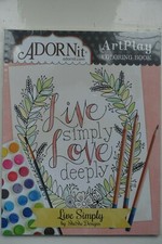 Mindfull Adornit Colouring Book: Live Simply,Quality Card No Seep NEW