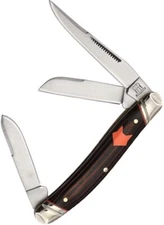 Rough Ryder Desert Fox Stockman Pocket Knife 440A Steel Blades Micarta Handle