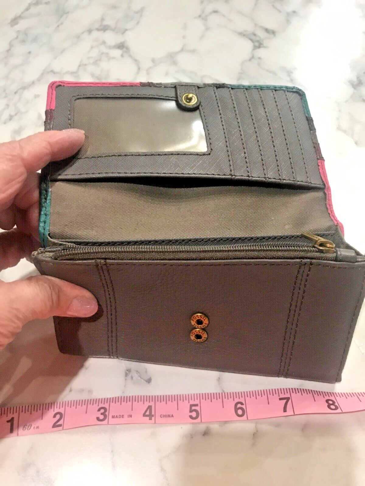 Fossil Gorgeous Multicolor Patchwork multi Pocket… - image 4